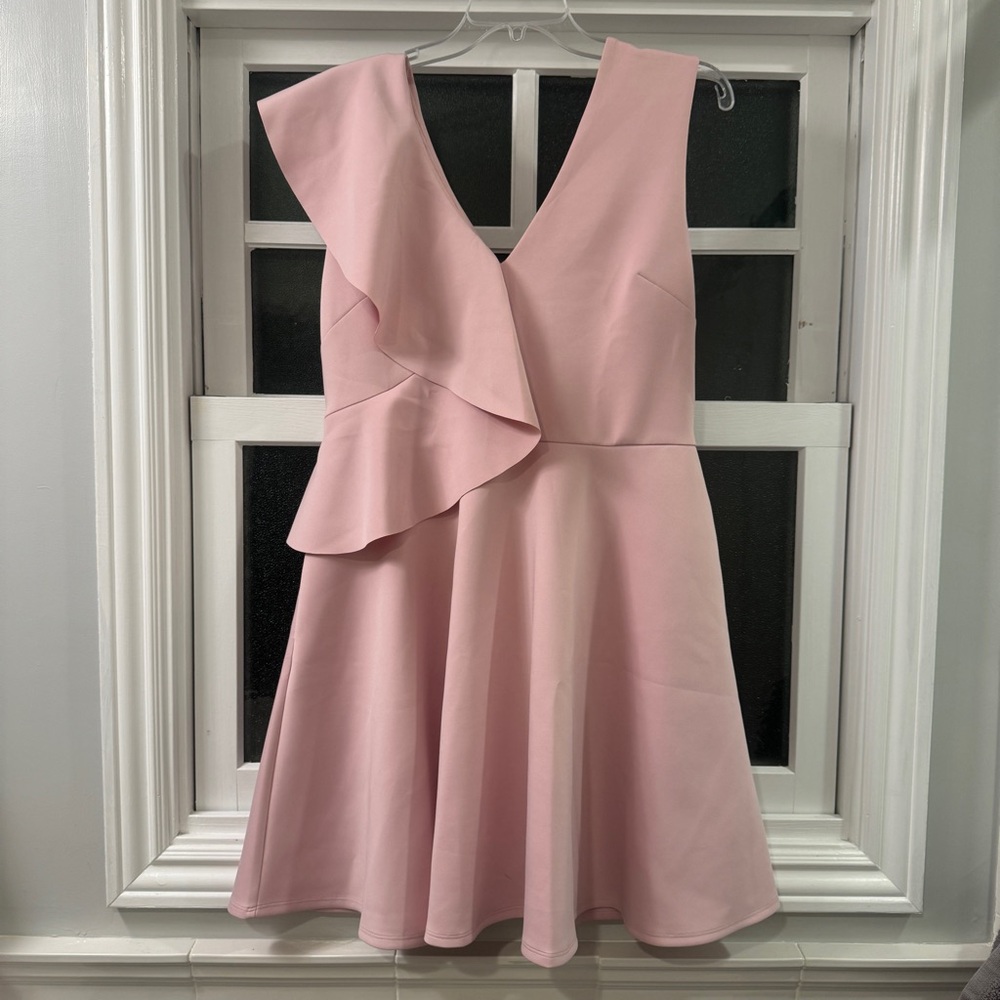 Ted Baker, pink dress, ruffle, size 4 (US 8-10)